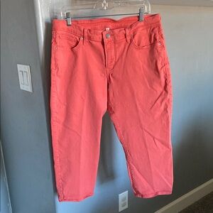 Vibrant Salmon Color Cropped Pants